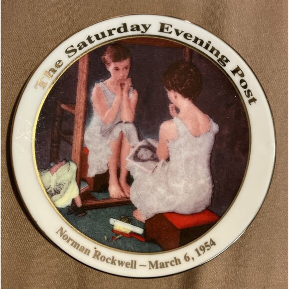 Norman Rockwell | Accents | 954 Girl At Mirror 35 Collector Plate ...